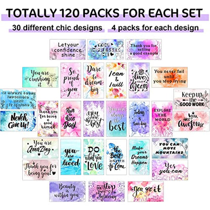 Outus 120 Pcs Motivational Encouragement Inspirational Card Boho Rainbow - style: Positive Style