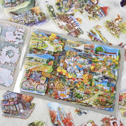Autumn Landscape PET Sticker Book, Diecut Stickers for Journaling - color: A Thin Book of Light