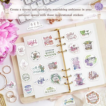 300pcs SLAPAFLIFE Inspirational Christian Stickers - Bible Verse Designs for Journaling, Motivational & Uplifting
