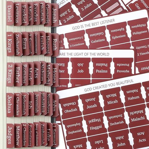 Mr. Pen- Laminated Bible Tabs, 75 pcs, Easy-to-Read & Apply - color: Mahogany