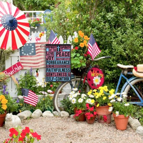 Fruit of the Spirit Christian Garden Flag 12x18 Double Sided - color: scripture