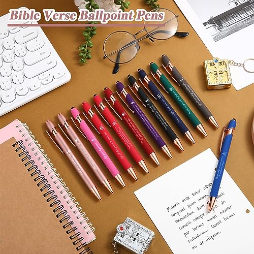 Chuangdi 48 Pcs Bible Verse Pens Bulk Black Ink Pens, Colorful - color: Colorful
