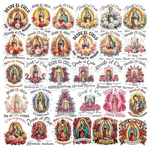 Prayer Board Supplies Stickers - 50 Pcs Bible Verse Catholic Decals - color: Virgin Mary