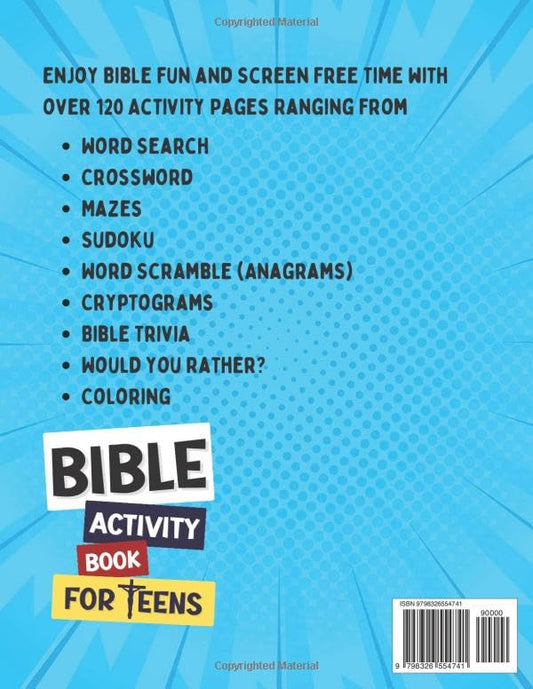 Bible Activity Book for Teens: Fun Christian Puzzle and Game Book for Teenagers with Word Search, Coloring, Crossword, Sudoku, Cryptogram, Trivia, and More!