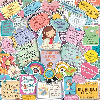 Сhristian Stickers for Water Bottles - Bible Verse Stickers - Сhristian Gifts, Party Supplies - Religious Decals - Religious Gifts Bulk - color: Bible Quotes for Stickers