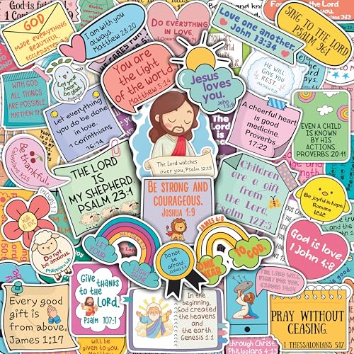 Сhristian Stickers for Water Bottles - Bible Verse Stickers - Сhristian Gifts, Party Supplies - Religious Decals - Religious Gifts Bulk - color: Bible Quotes for Stickers