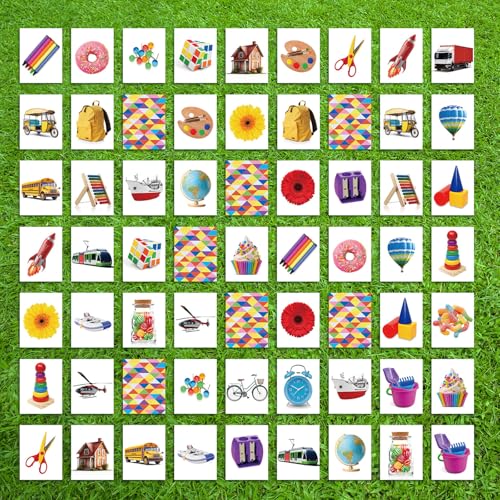 WinnerWhy 60 Pieces Jumbo Memory Game 30 Pairs Giant Matching Cards Giant Educational and Learning Matching Cards for Home Family Outdoor Indoor Activities Holiday Party Supplies Exchange Gifts