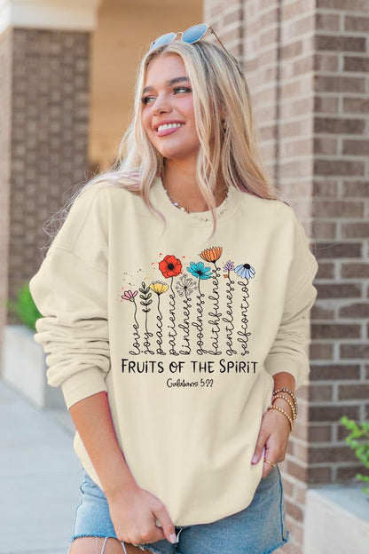 KIDDAD Christian Sweatshirts for Women Jesus Sweatshirt Bible Verse Sweatshirt Fruits of the Spirit Long Sleeve Pullover - color: Apricot, size: Small