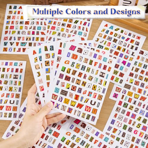 800Pcs Magazine Letter Stickers, Number Alphabet for Journal Scrapbook - color: Letter Stickers
