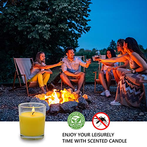 Small Citronella Candles Outdoor and Indoor Soy Wax Votive Candles for Party Dinner and Camping - 12 Hours Burn Time, Set of 12 - color: Yellow