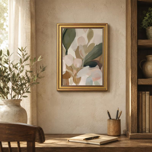 Gold Framed Botanical Wall Art Vintage Floral Wall Decor Boho Canvas Art - color: Gold Framed-06, size: 12x16in