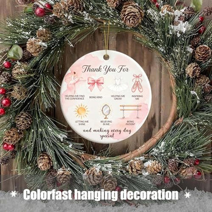 Ballet Christmas Ornaments 2026, Dance Teacher Appreciation Gifts - Thank You Gifts, Ceramic Inspirational Dance Ornament for Ballerinas Lover, Enthusiasts, Teacher Dancer Gift Ideas - color: Dance