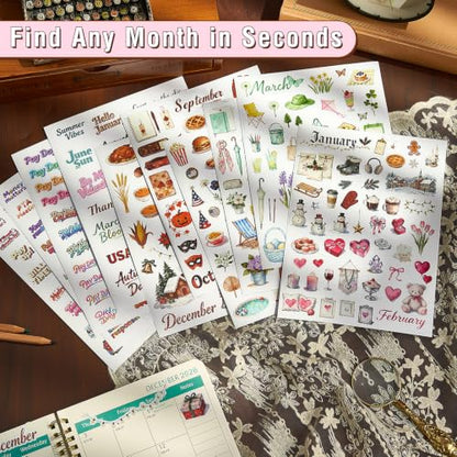 200+ Pcs Planner Holiday Seasonal Stickers Sheets for Women - color: Planner Stickers