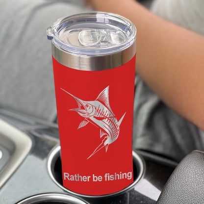 LaserGram Personalized 22oz Skinny Tumbler, Christian Cross (Red) - color: Red