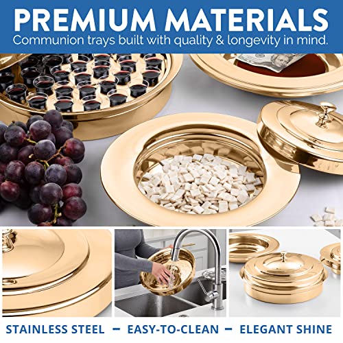 (Offering Plate Red) Premium Gold Stainless Steel Offering Plates for Church | Offering Trays | Church Collection Plate | Church Offering Plates - color: Offering Plate Red