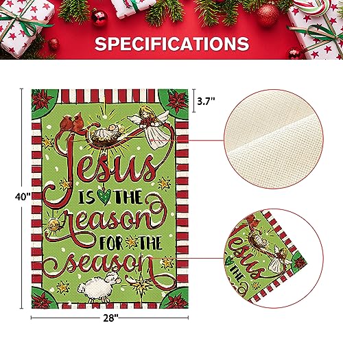 AVOIN colorlife Christian Christmas Nativity House Flag 28x40 Inch - size: House Size-28 x 40"