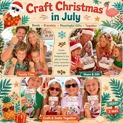 Soulchen 1102 Pcs/24 Sets Summer Christmas Beads Bracelets Craft Kit - style: Summer Christmas