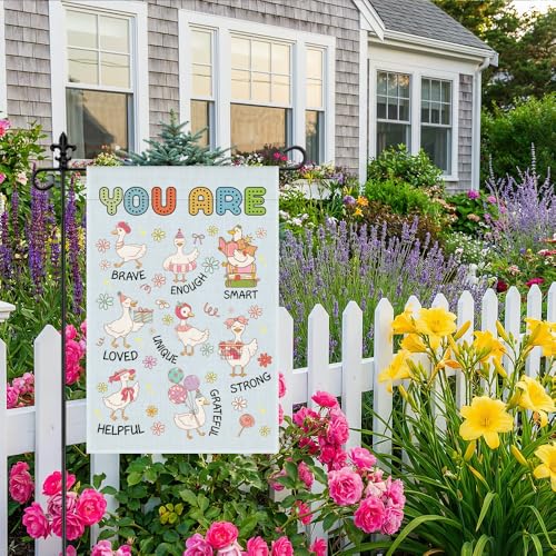 You Are Brave Enough Smart Unique 12 x 18 Inch Goose Garden Flag - color: Blue