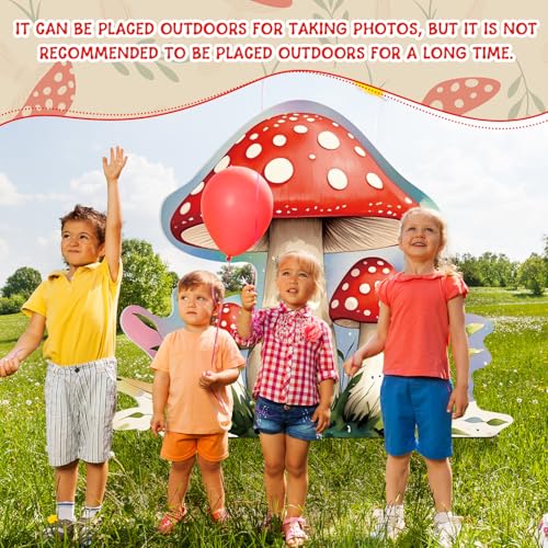 Teling 43.3 x 37.4 Inch Large Mushroom Photo Prop Party Decoration Forest Mushroom Cutout Backdrop Decor Woodland Fairy Birthday Baby Shower Supplies - style: Mushroom