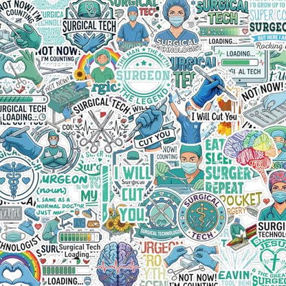 100 Pcs Surgical Tech Stickers Surgical Technologist Gifts - style: Surgical Tech