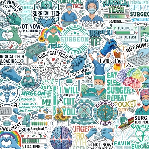 100 Pcs Surgical Tech Stickers Surgical Technologist Gifts - style: Surgical Tech