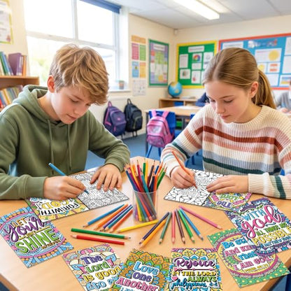 Dvbonike 24Pcs Religious Coloring Books Bible Mandala DIY Color-in Pages - color: A-bible Style ⑤