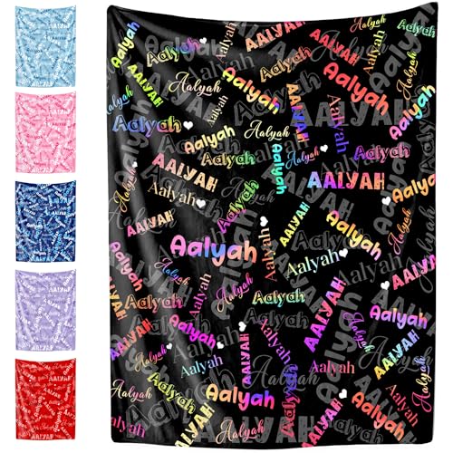 Custom Baby Blanket,Personalized Name Throw Blankets for Girls Boys Kids Baby Newborn Customized Gifts for Birthday Christmas - color: Design 7