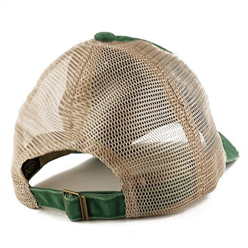 Trendy Apparel Shop Psalm 23 Frayed Bill Trucker Mesh Back Cap - color: Kelly Green