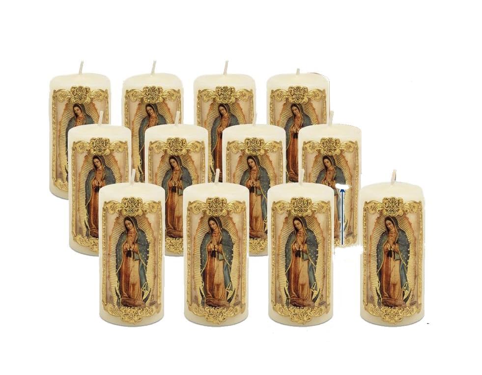 Our Lady of Guadalupe Prayer Candle, Virgen de Guadalupe Candle, 12-Pack