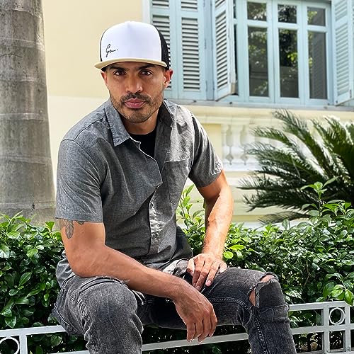 Grace Folly Trucker Hat for Men & Women. Snapback Mesh Caps - color: White & Sand