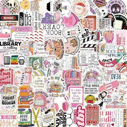Funny Book Stickers for Adults - 100 Pcs Book Lover Holographic Water Bottle Stickers, Reading Waterproof Scrapbook Decals, Vinyl Sticker for Laptop Phone Journaling Skateboard - style: Funny Book