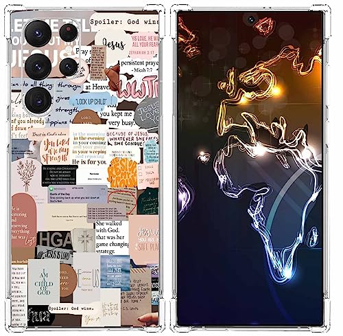 Christian Bible Verse Case for Samsung Galaxy S22 Ultra,Jesus Quote Collage,Soft TPU Full Cover for Galaxy S22 Ultra - color: Christian Bible Verse