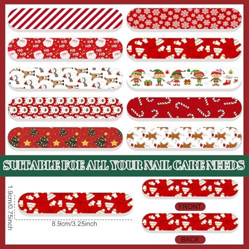 50 Pack Christmas Mini Nail Files Gifts Bulk Christmas Emery Boards - style: Classic