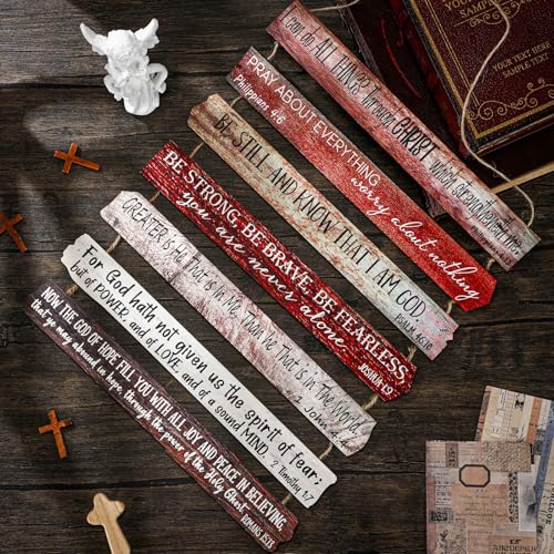Yookeer 7 Tier Christian Wall Art Bible Verses Red English Style - color: Red, style: English Style