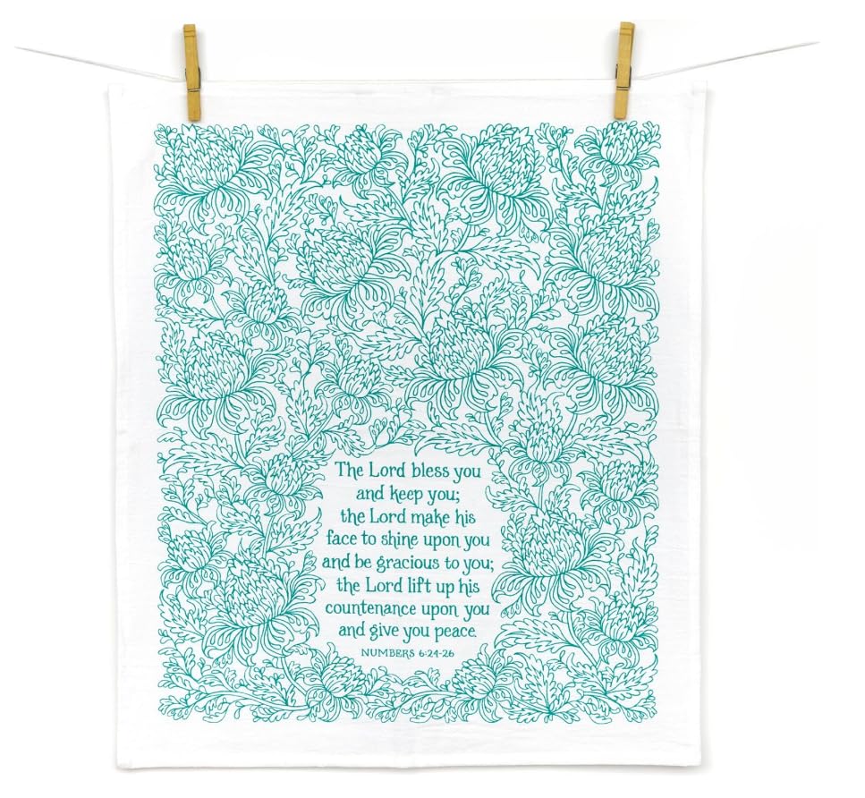 Little Things Studio - The Blessing, Light Sea Green, 28 x 28 - color: The Blessing – Light Sea Green