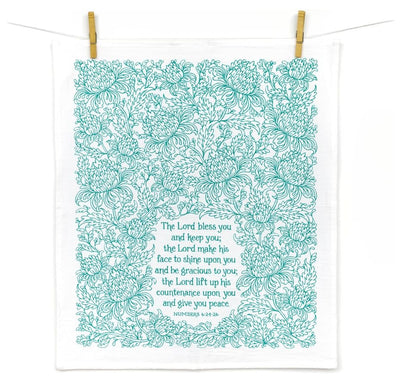 Little Things Studio - The Blessing, Light Sea Green, 28 x 28 - color: The Blessing – Light Sea Green
