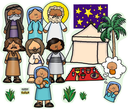 Abraham & Sarah Bible Felt Set Old Testament Story Flannel Board Kids Flannelbaord