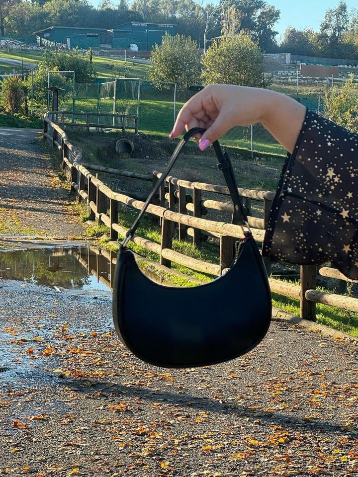 Barabum Small Shoulder Bag for Women Crescent Purse Y2K Trendy Clutch Handbags - color: 6-a