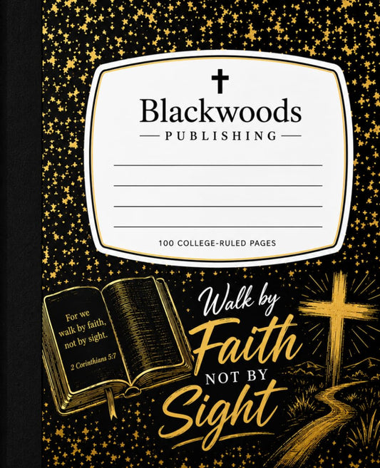 Christian Composition Notebook | Walk by Faith Not by Sight | 100 College Ruled Pages: Faith-Based | Christian School Supplies for High School, College, Bible Study, Church, Note-Taking, Journaling
