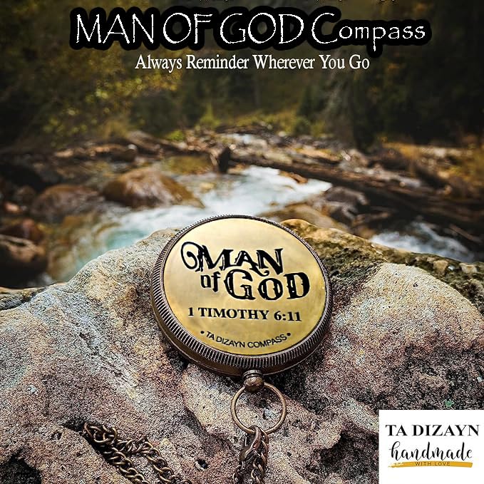 For I Know The Plans I Have For You, Jeremiah 29:11, Solid Brass Directional Engraved Compass, Baptism Gifts for Boys Girls, First Communion, Christian Gifts for Men, First Confirmation Gifts for Boys - style: # Man of God 1 Timothy 6:11