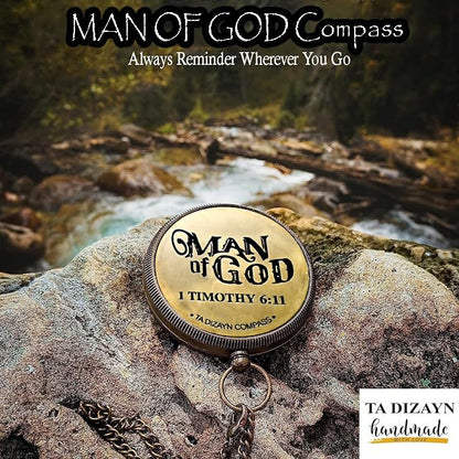 For I Know The Plans I Have For You, Jeremiah 29:11, Solid Brass Directional Engraved Compass, Baptism Gifts for Boys Girls, First Communion, Christian Gifts for Men, First Confirmation Gifts for Boys - style: # Man of God 1 Timothy 6:11