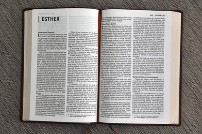 NIV, Thinline Bible, Large Print, Leathersoft, Brown, Red Letter, Comfort Print