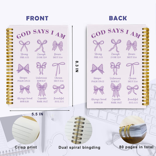 Purple Notebook, Christian Prayer Bible Notebook Journal for Women - color: Purple