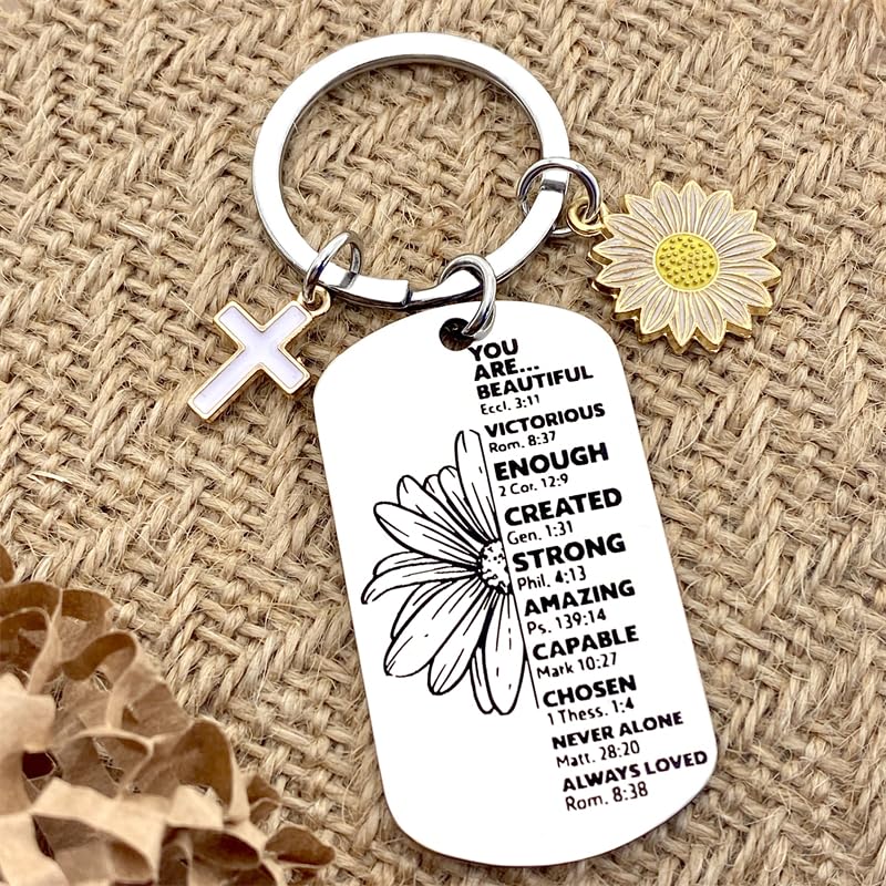 Christian Gifts for Women Friends Inspirational Religious Keychain for Teen Girls Women Catholic Confirmation Gifts Birthday Christmas Gift