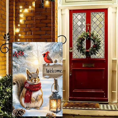 Welcome Winter Christmas Garden Flag 12x18 Inch Double Sided for Outside - color: Winter-12 x 18"