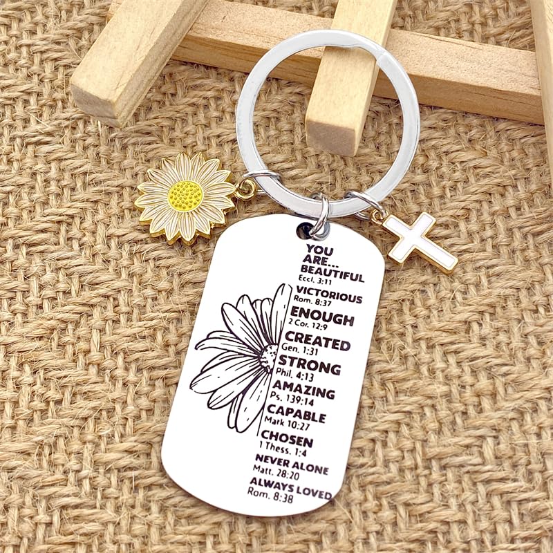 Christian Gifts for Women Friends Inspirational Religious Keychain for Teen Girls Women Catholic Confirmation Gifts Birthday Christmas Gift