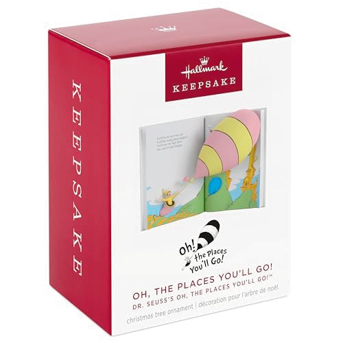 Hallmark Keepsake Christmas Ornament, Dr. Seuss's Oh, The Places You'll Go! Book, Gifts for Dr. Seuss Fans - style: Oh, The Places You'll Go!