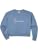 Womens Jesus Thank You cross minimal Christian religion Comfort Colors Crop Sweatshirt - color: Blue Jean, size: Small